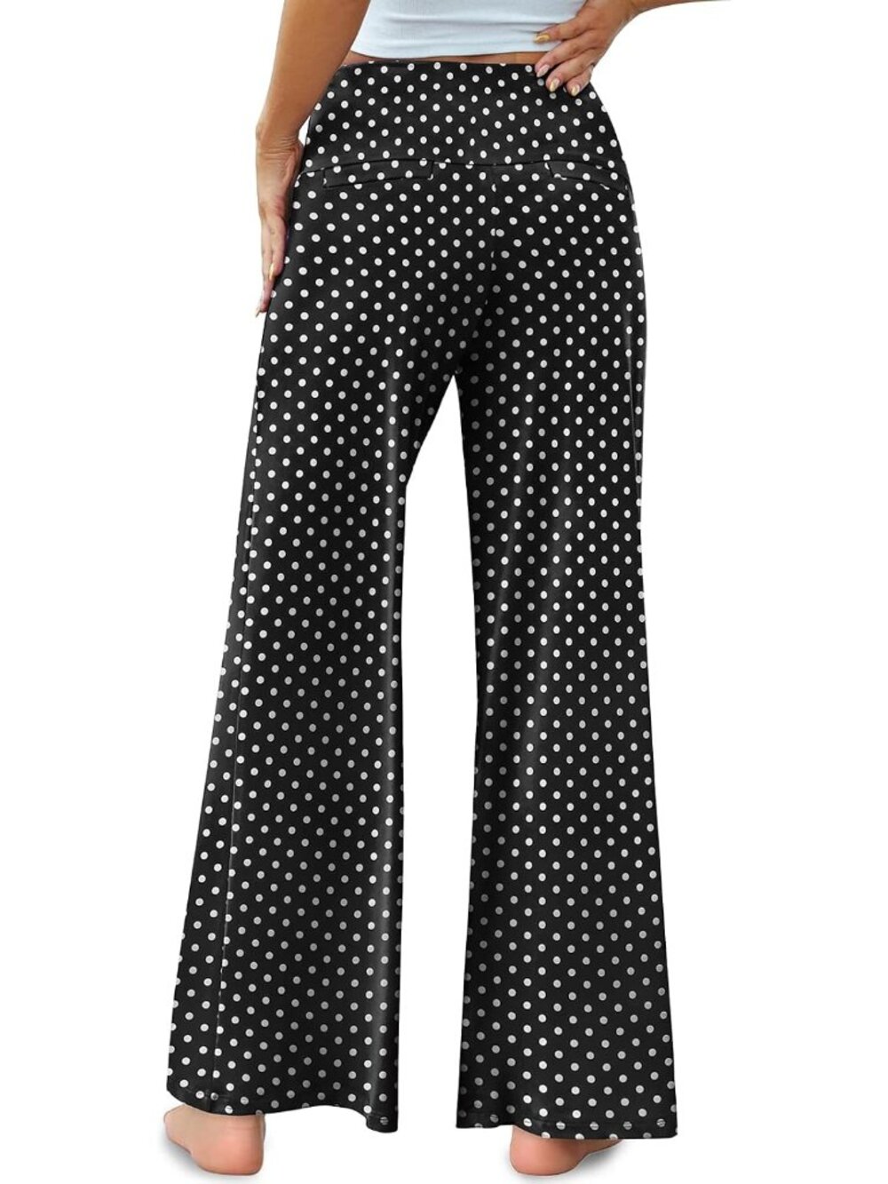 Palazzo Pants for Women Wide Leg Flowy Pants Casual Comfy High Waist Summer Pant - Picture 6 of 7